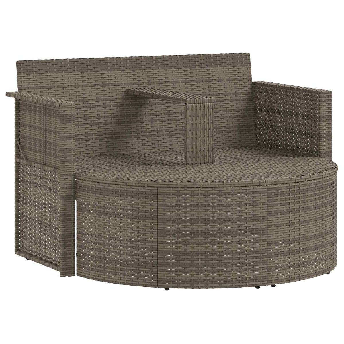 Dvivietė sodo sofa su pagalv. ir skėčiu, rudos sp., poliratanas