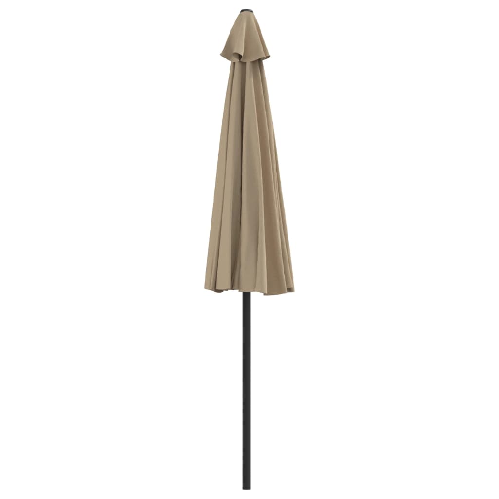 Balkono skėtis su aliuminio stulpu, taupe, 270x144cm, pusinis