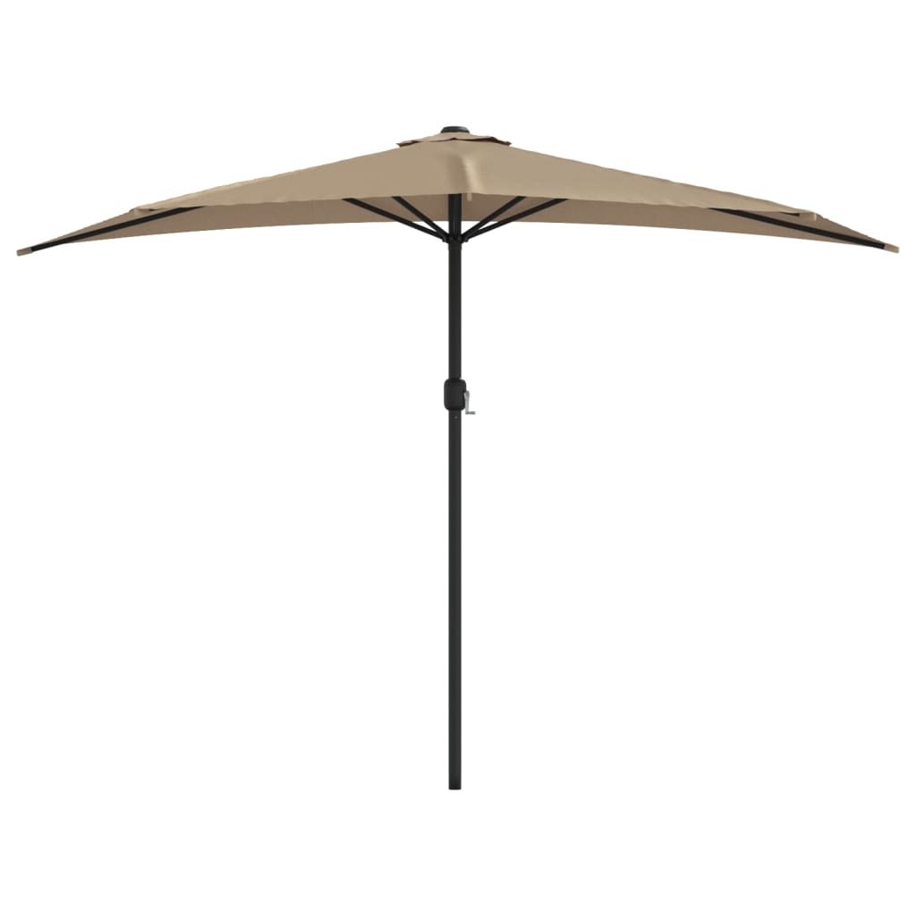 Balkono skėtis su aliuminio stulpu, taupe, 300x155cm, pusinis
