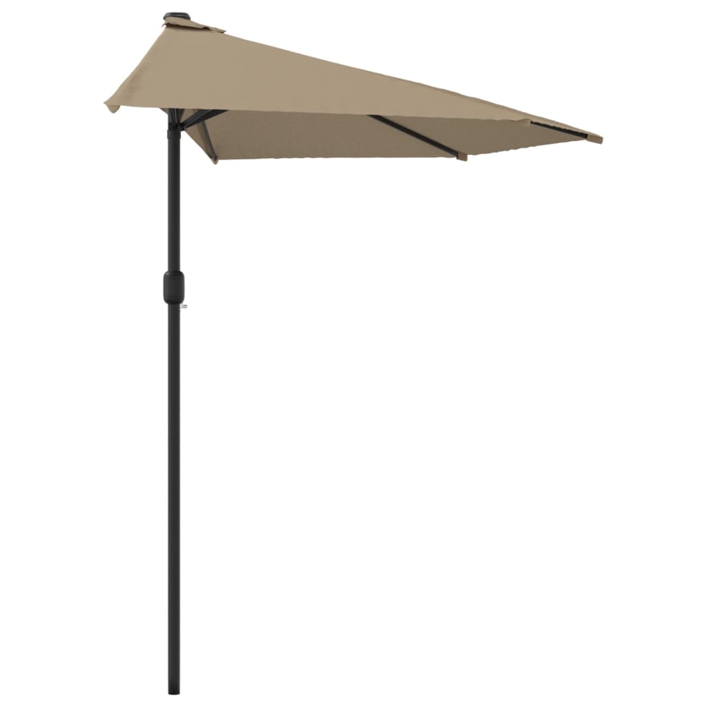 Balkono skėtis su aliuminio stulpu, taupe, 300x155cm, pusinis