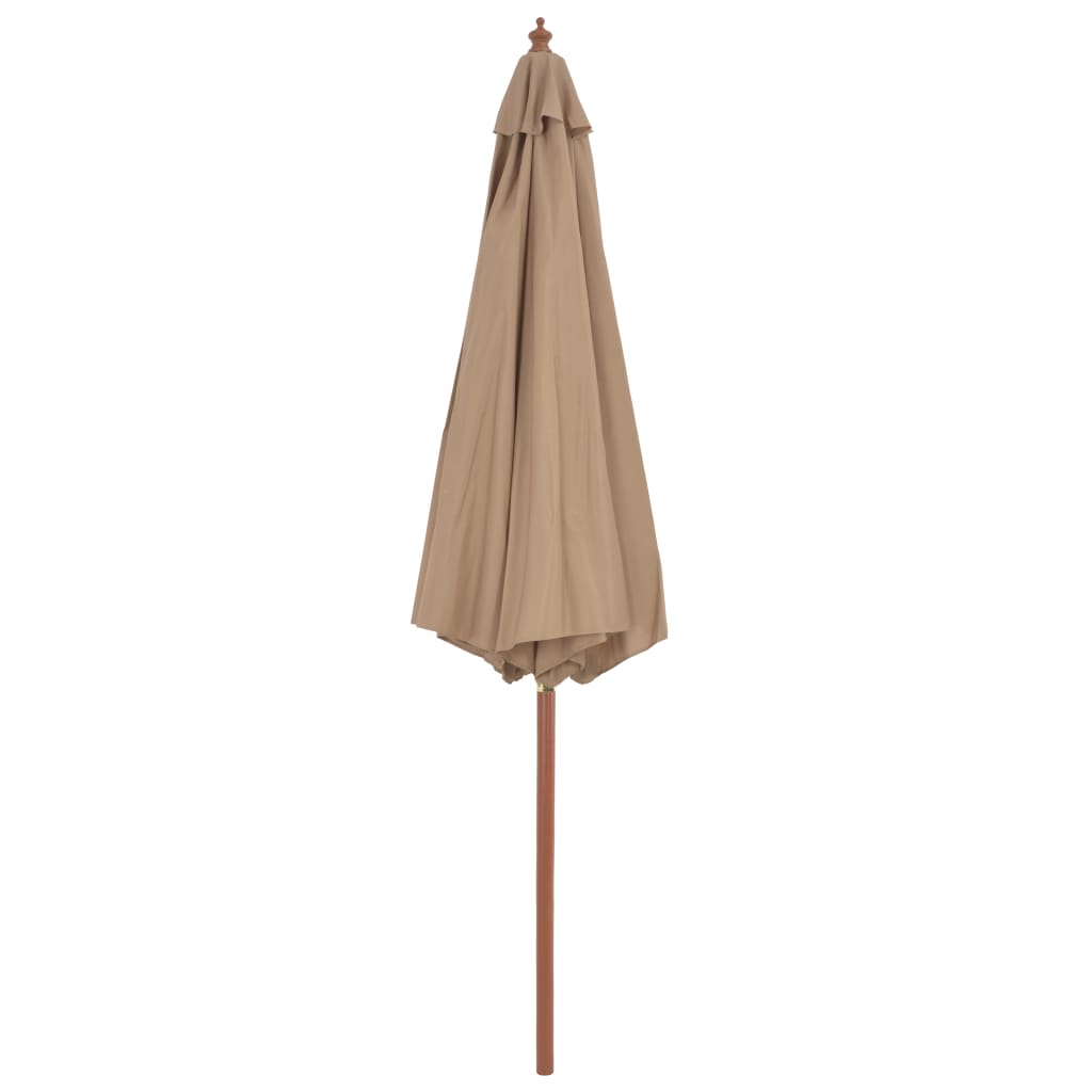 Lauko skėtis nuo saulės su mediniu stulpu, taupe spalvos, 300cm