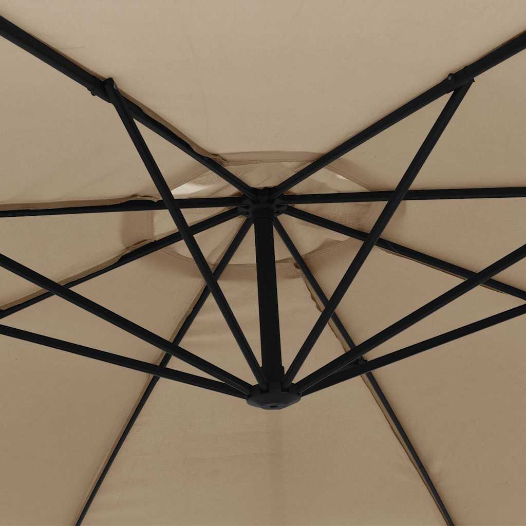 Gembinis sodo skėtis su aliuminiu stulpu, taupe, 350cm