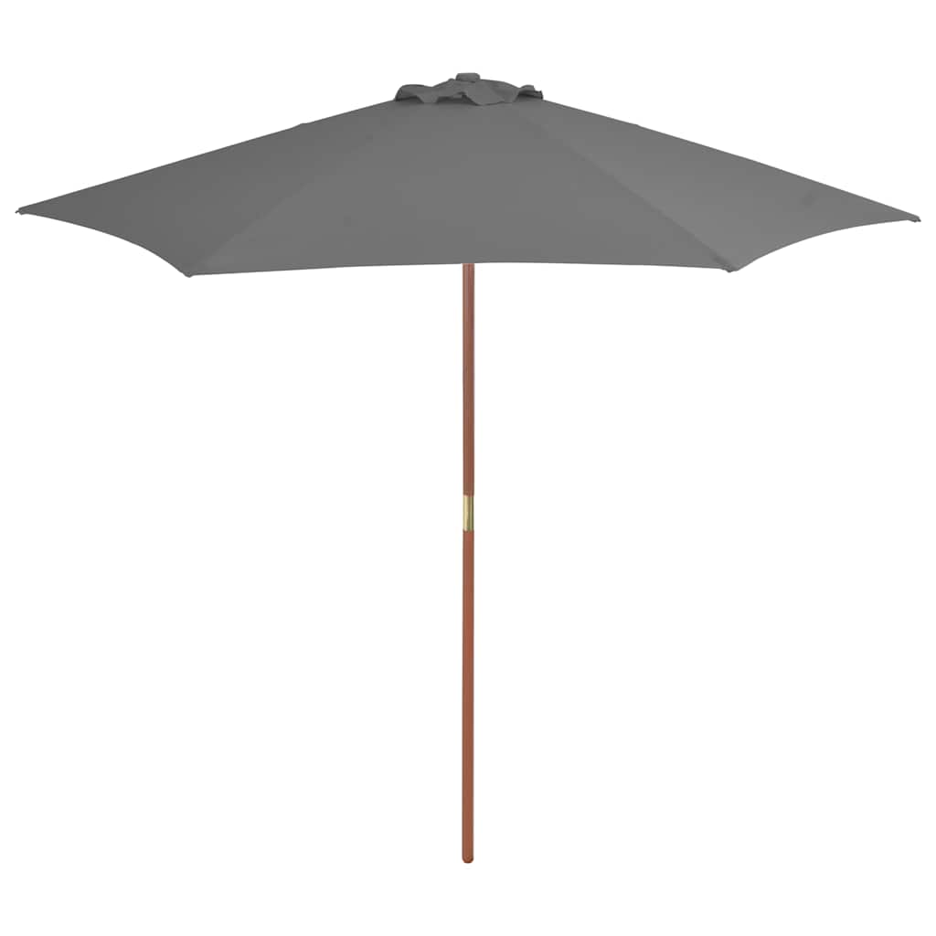Lauko skėtis nuo saulės su mediniu stulpu, antracito, 270cm