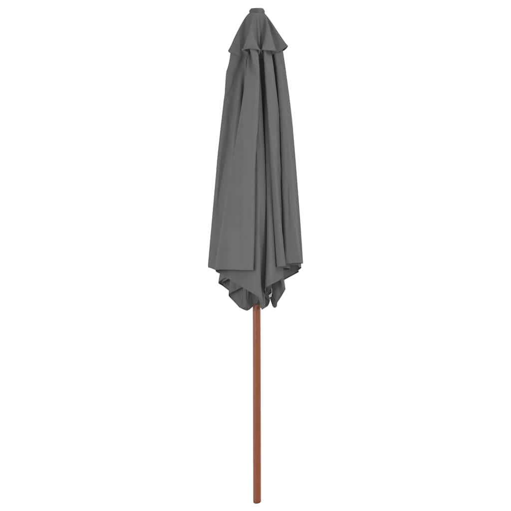 Lauko skėtis nuo saulės su mediniu stulpu, antracito, 270cm