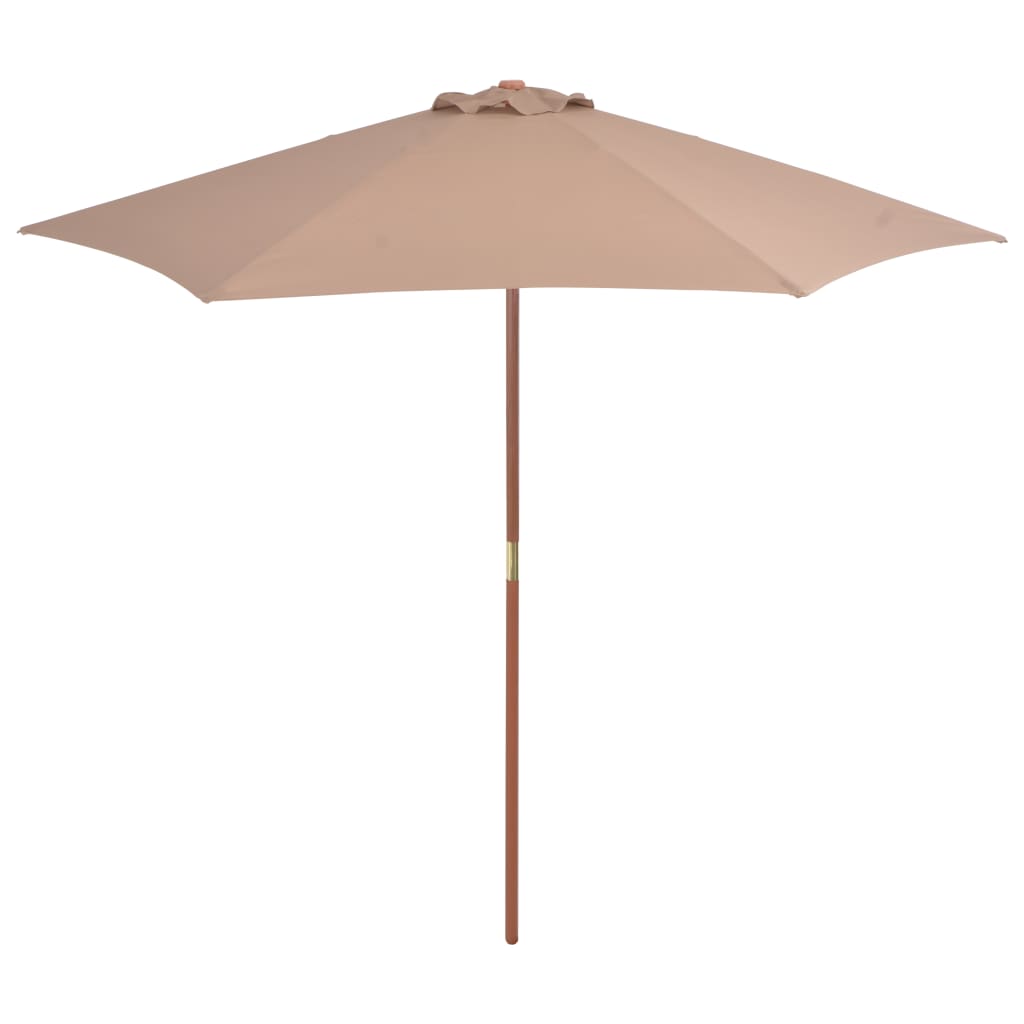 Lauko skėtis nuo saulės su mediniu stulpu, taupe, 270cm