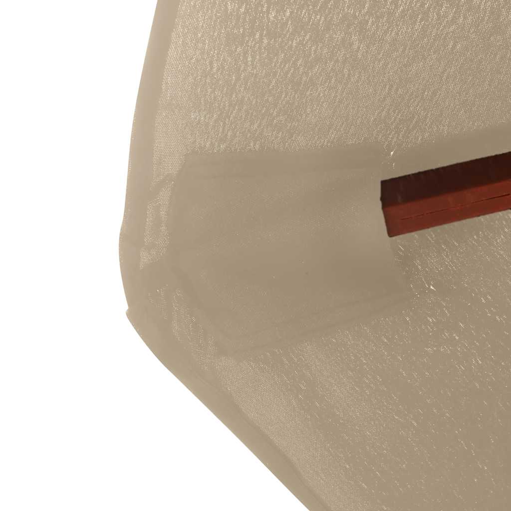 Lauko skėtis nuo saulės su mediniu stulpu, taupe spalvos, 350cm