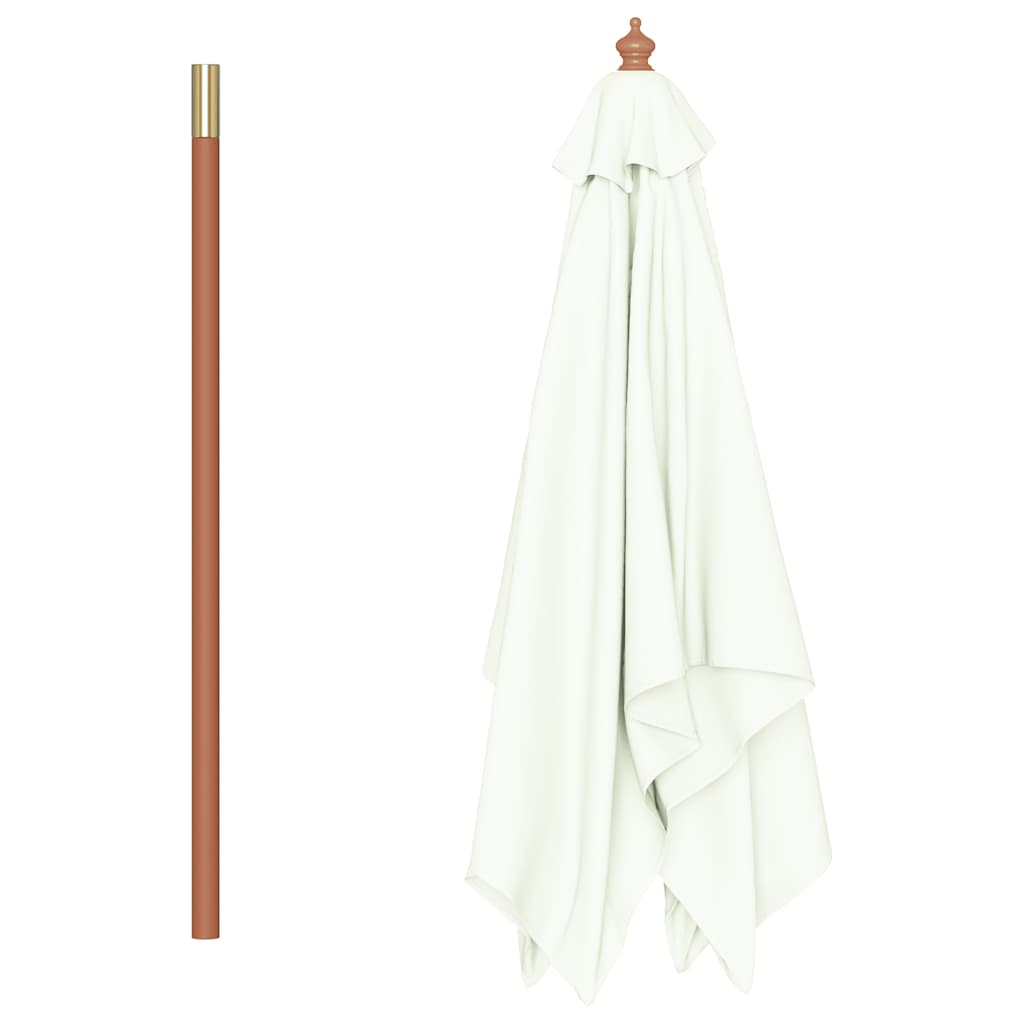 Lauko skėtis nuo saulės su mediniu stulpu, smėlio, 150x200cm