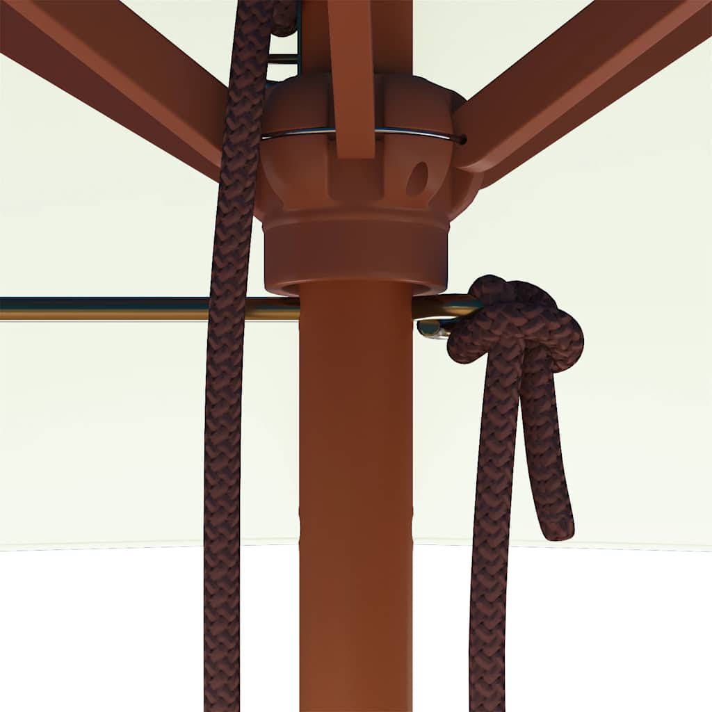 Lauko skėtis nuo saulės su mediniu stulpu, smėlio, 150x200cm