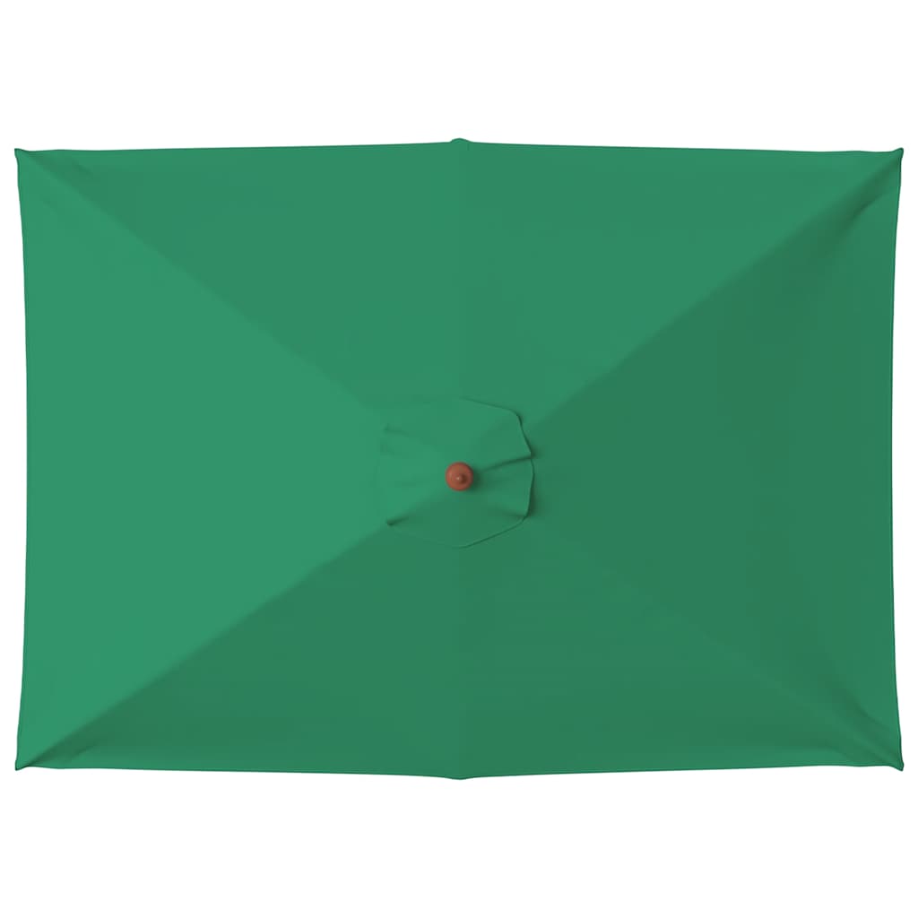 Lauko skėtis nuo saulės su mediniu stulpu, žalias, 150x200cm