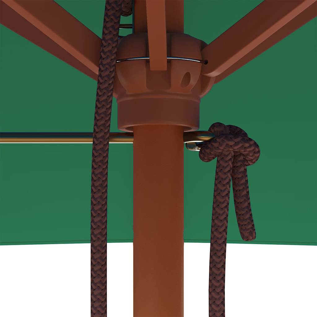 Lauko skėtis nuo saulės su mediniu stulpu, žalias, 150x200cm