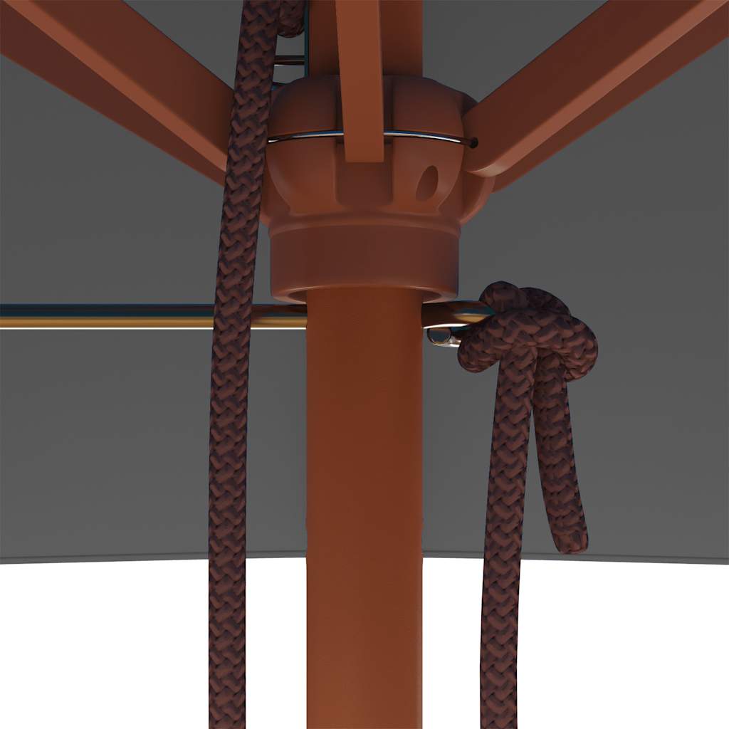 Lauko skėtis nuo saulės su mediniu stulpu, antracito, 150x200cm