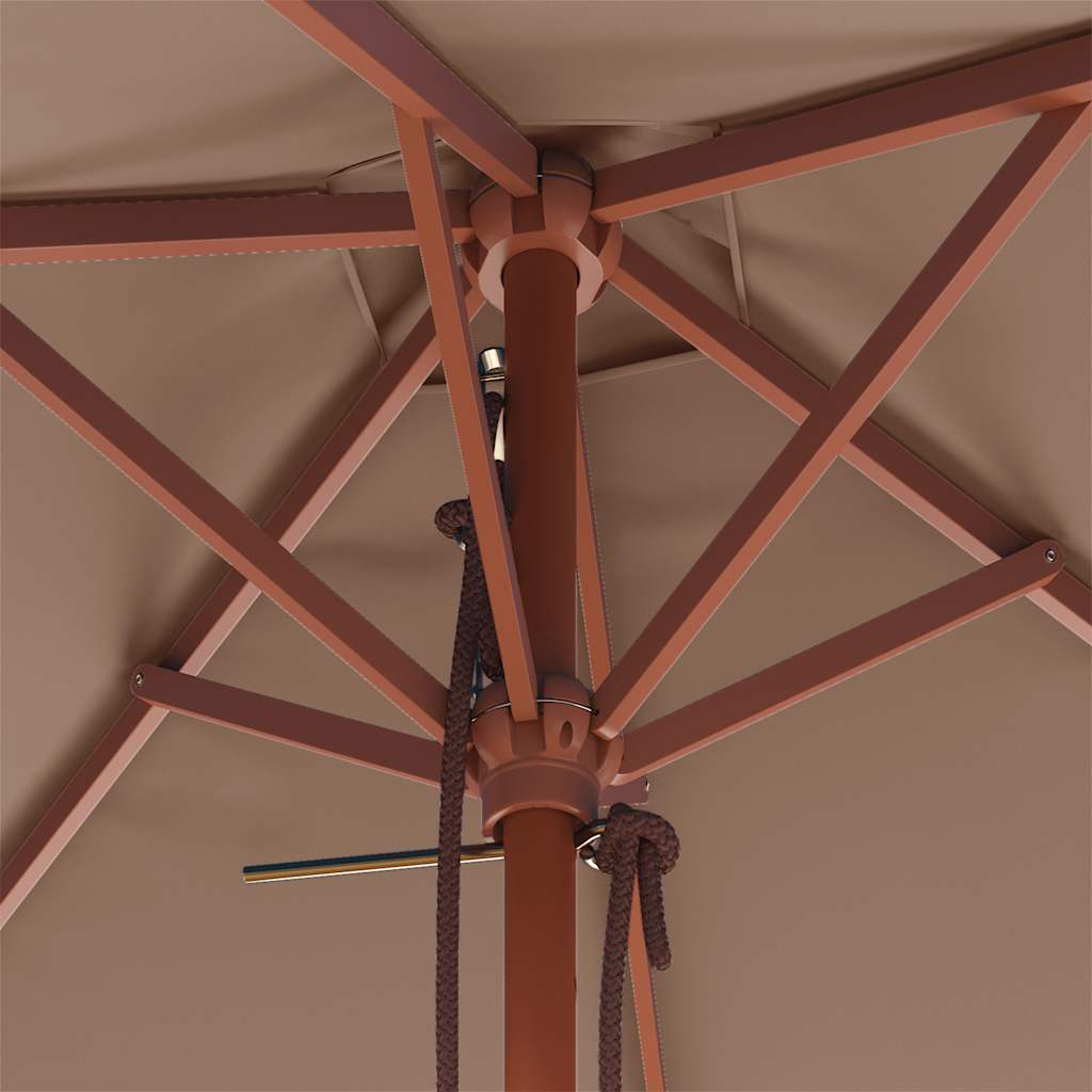 Lauko skėtis nuo saulės su mediniu stulpu, taupe, 150x200cm