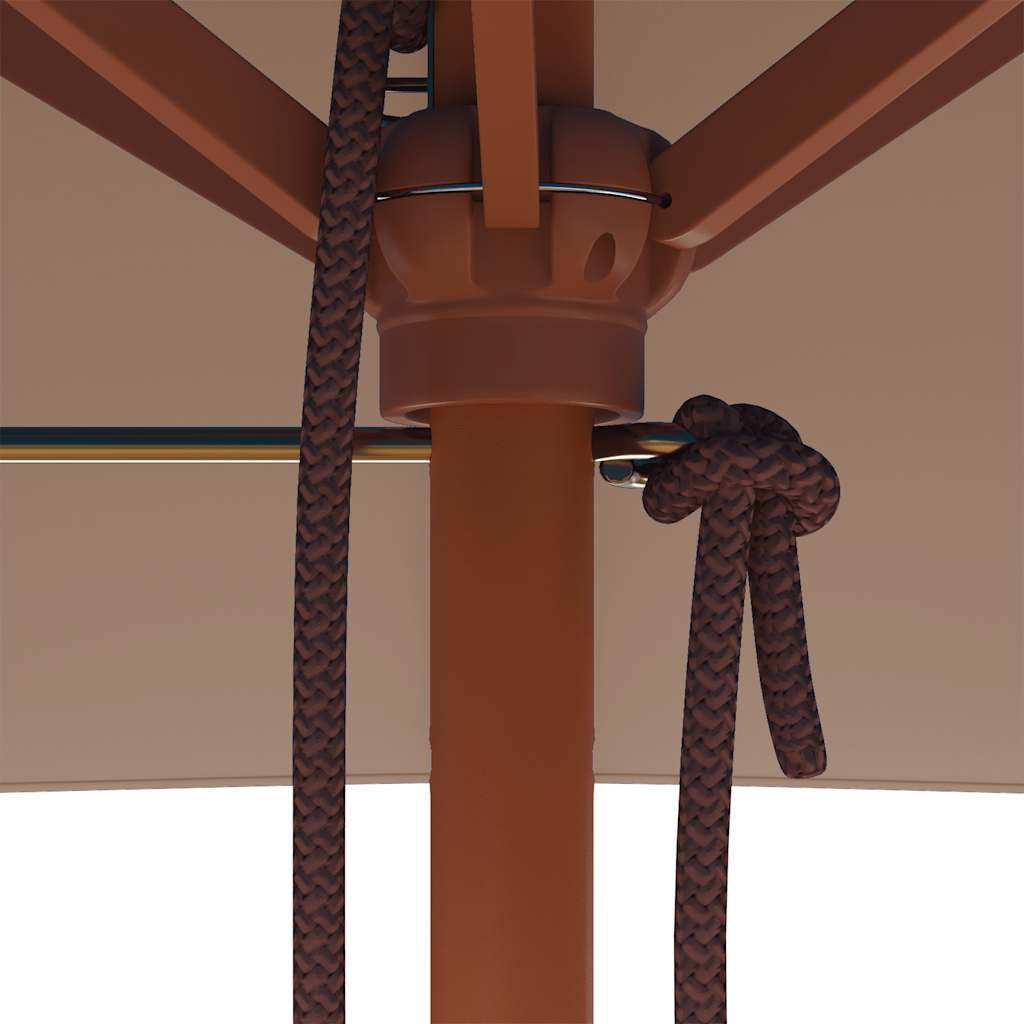 Lauko skėtis nuo saulės su mediniu stulpu, taupe, 150x200cm