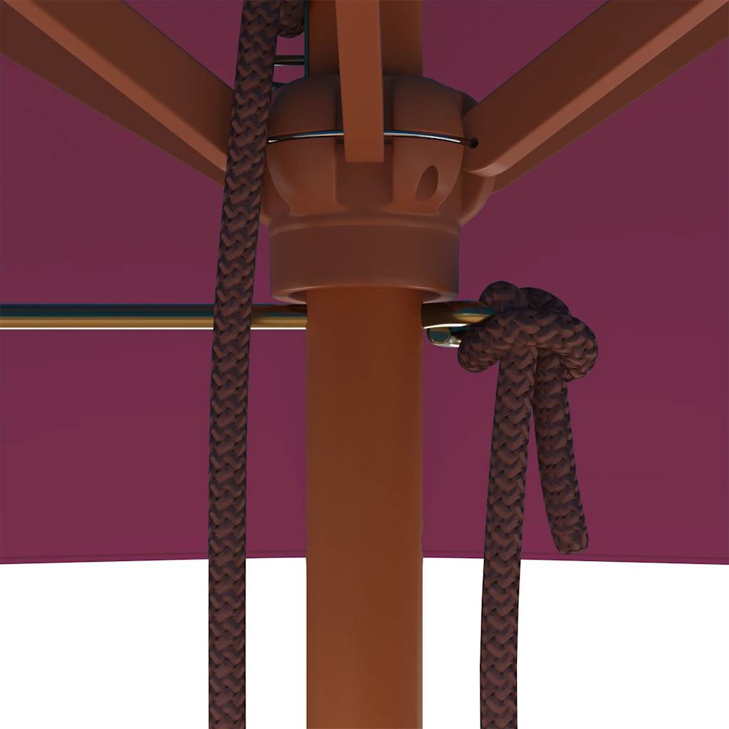 Lauko skėtis nuo saulės su mediniu stulpu, raudonas, 150x200cm