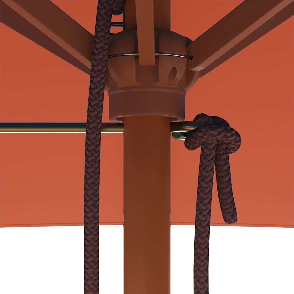 Lauko skėtis nuo saulės su mediniu stulpu, terakota, 150x200cm