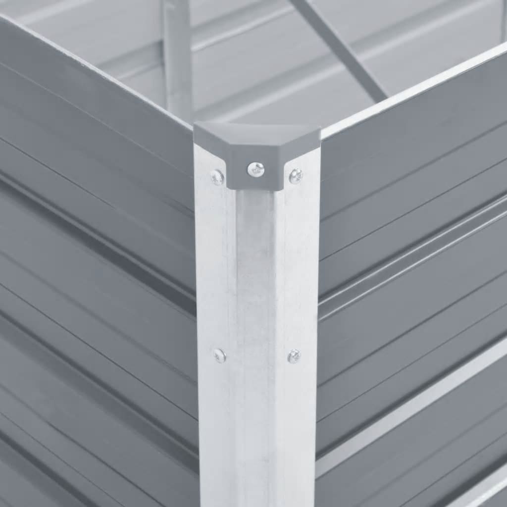 Lovelis, pilkas, galvanizuotas plienas, 240x80x77cm