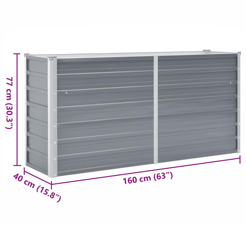 Lovelis, pilkos spalvos, 160x40x77cm, galvanizuotas plienas