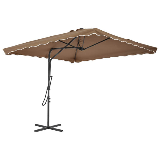 Lauko skėtis nuo saulės su plieniniu stulpu, taupe, 250x250cm