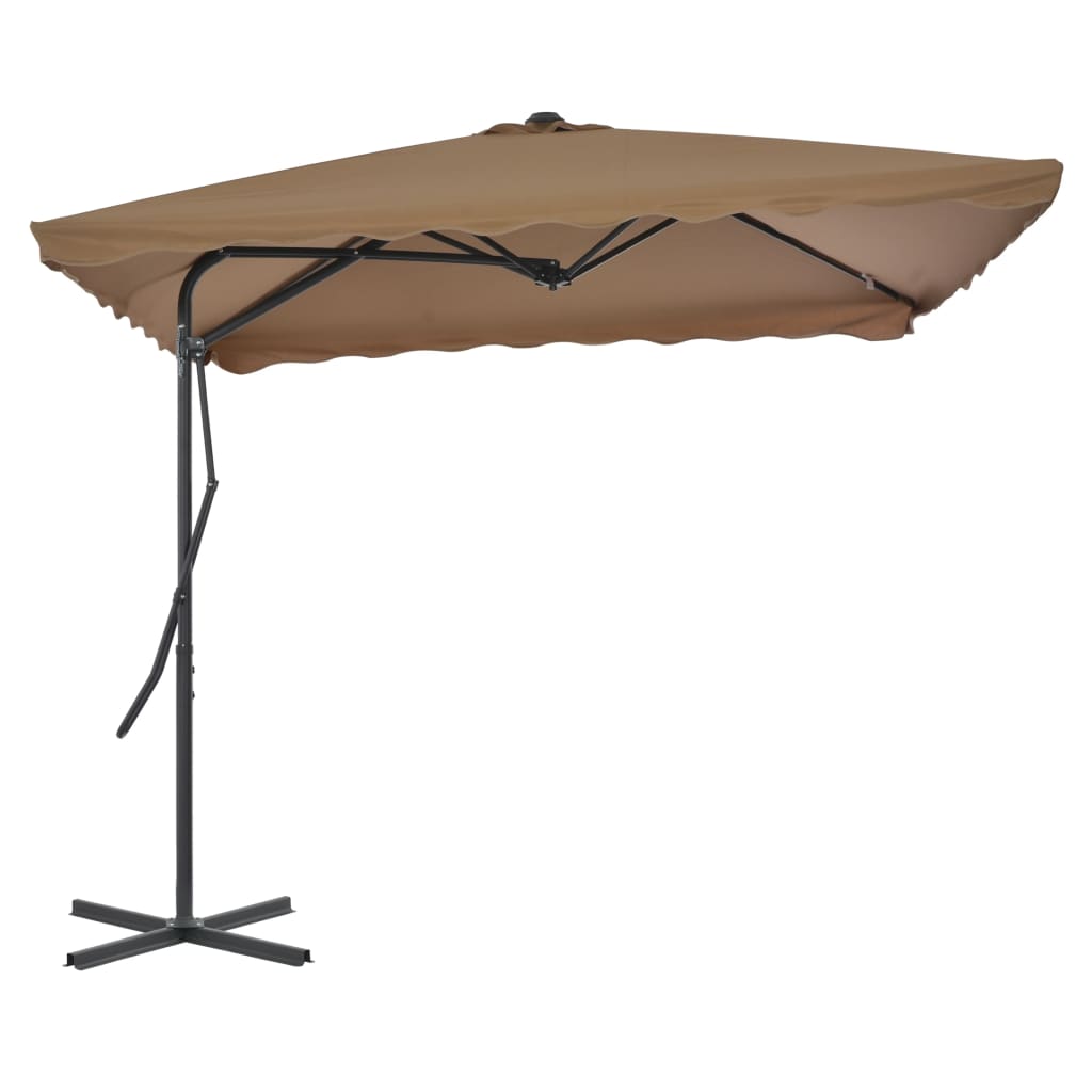 Lauko skėtis nuo saulės su plieniniu stulpu, taupe, 250x250cm