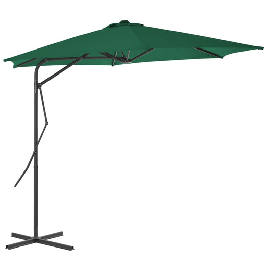 Lauko skėtis nuo saulės su plieniniu stulpu, žalias, 300cm