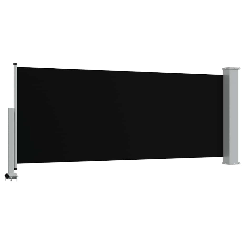 Ištraukiama šoninė kiemo pertvara, juodos spalvos, 100x300cm