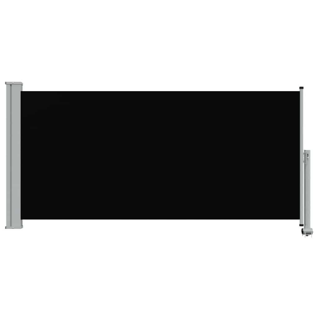 Ištraukiama šoninė kiemo pertvara, juodos spalvos, 120x300cm