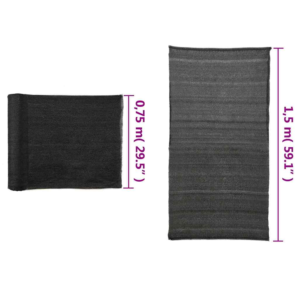 Privatumo suteikiantis tinklelis, juodas, 1,5x10 m, HDPE
