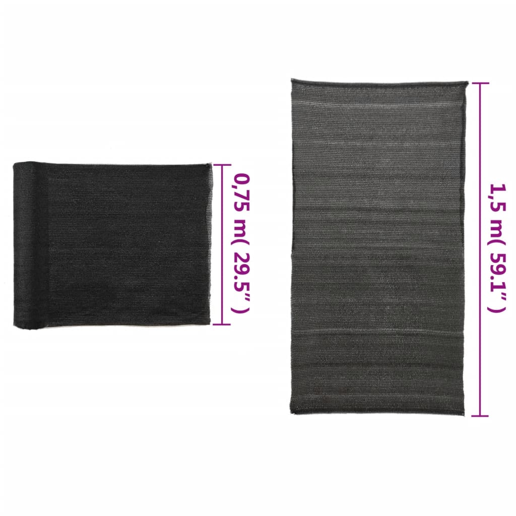 Privatumo suteikiantis tinklelis, juodas, 1,5x25 m, HDPE