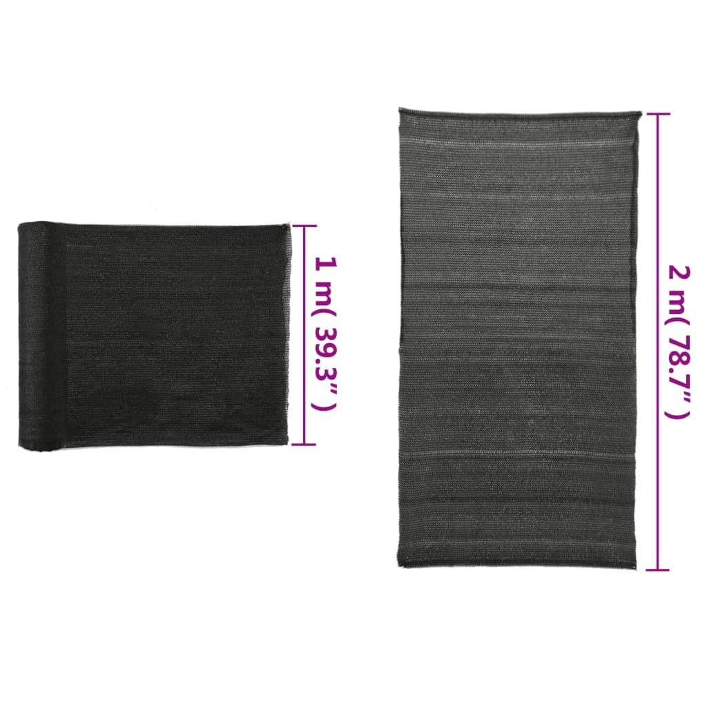 Privatumo suteikiantis tinklelis, juodas, 2x25 m, HDPE