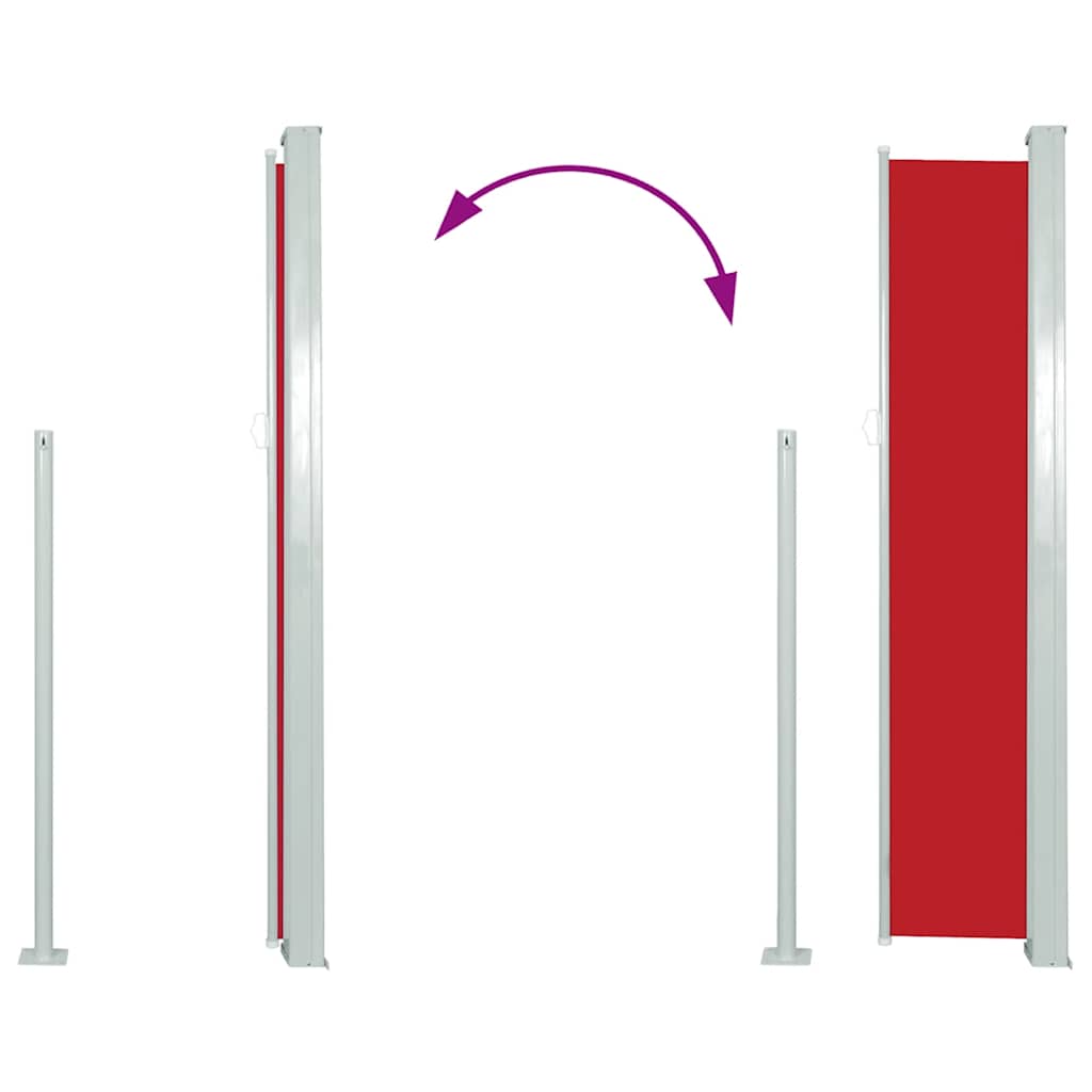 Ištraukiama šoninė pertvara, raudonos spalvos, 160x500cm