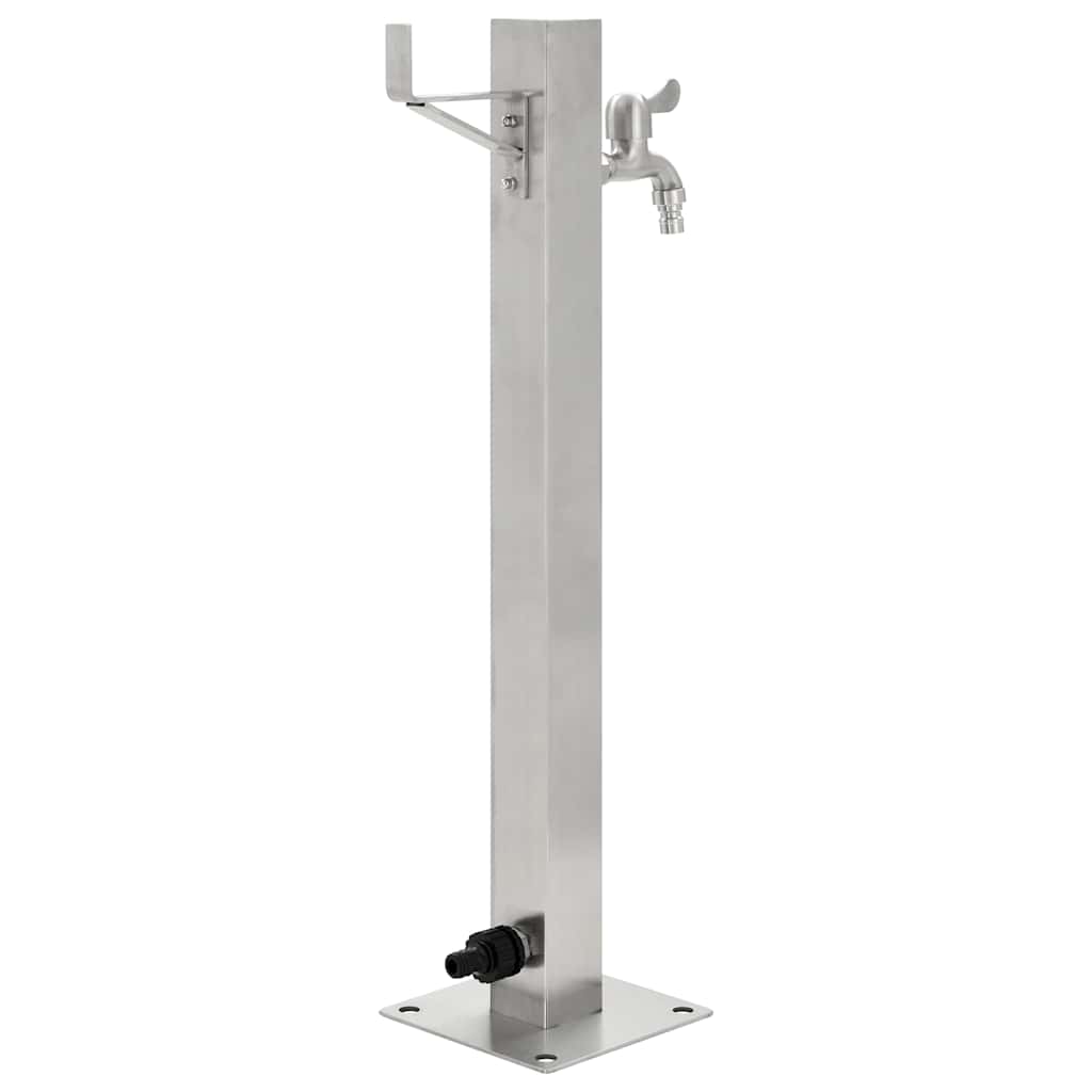 Vandens kolonėlė sodui, 65cm, nerūdijantis plienas, kvadratinė