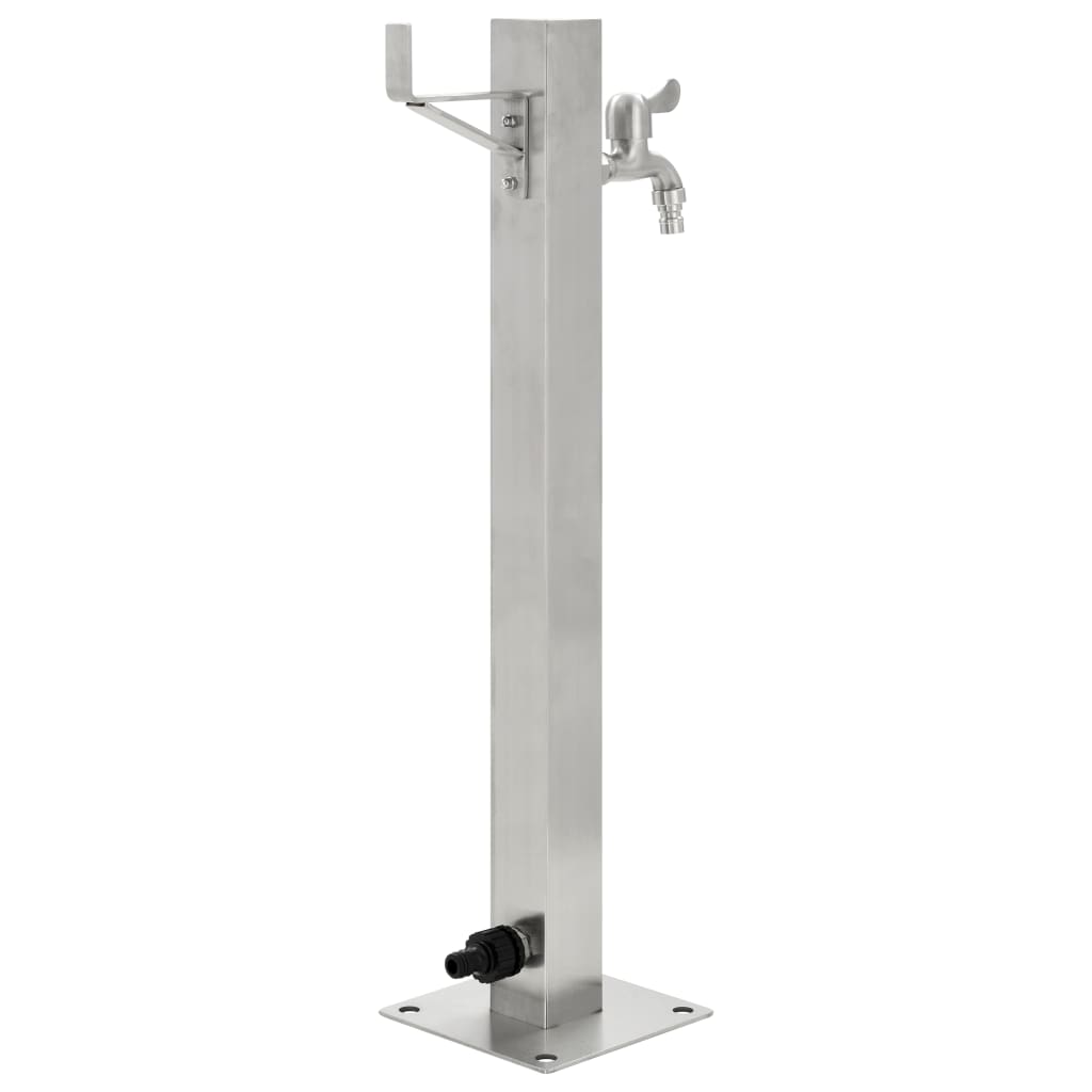 Vandens kolonėlė sodui, 65cm, nerūdijantis plienas, kvadratinė