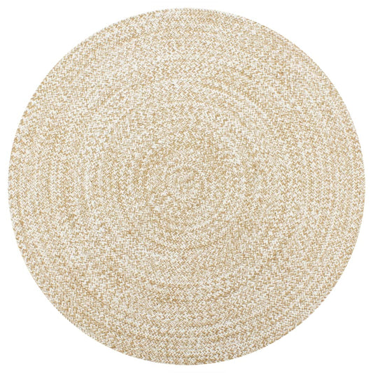 Kilimas, baltos ir natūralios sp., 120cm, džiutas, rankų darbo