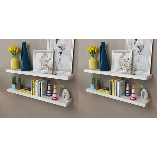 Sieninės lentynos, 4vnt., baltos, 100 cm