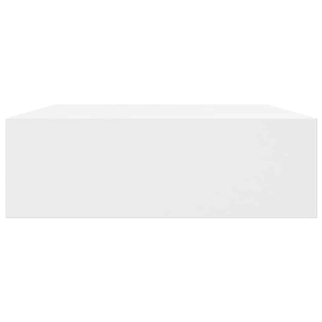 Pakabin. sien. lentynos su stalčiais, 2vnt., baltos, 48cm