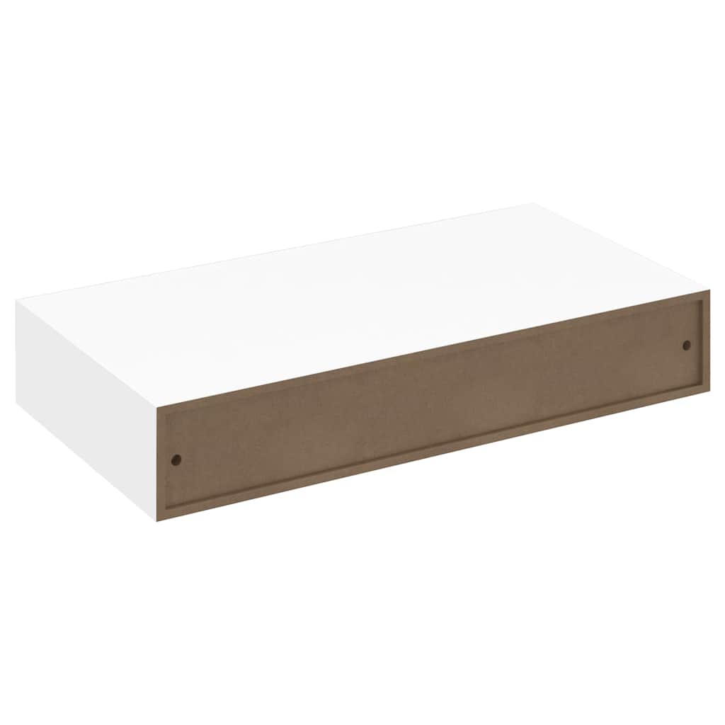 Pakabin. sien. lentynos su stalčiais, 2vnt., baltos, 48cm