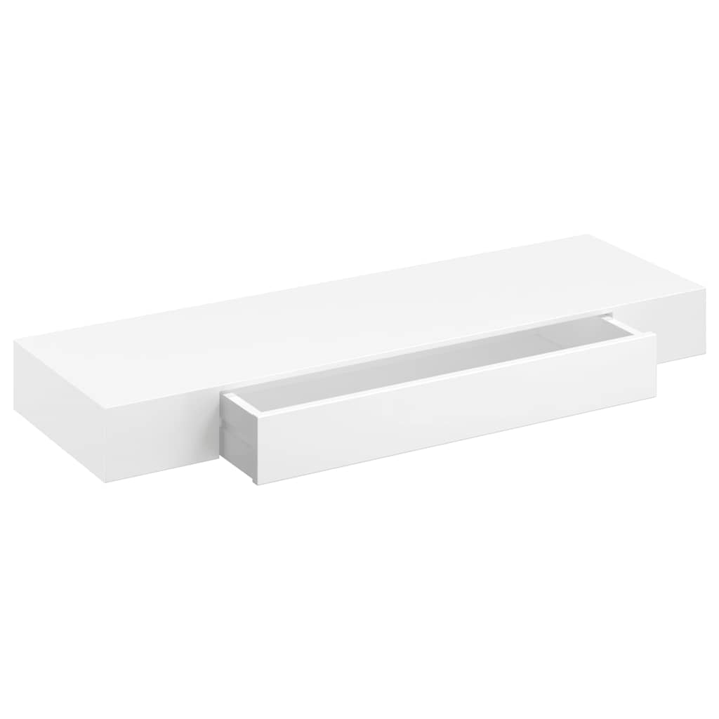 Pakabin. sien. lentynos su stalčiais, 2vnt., baltos, 80cm
