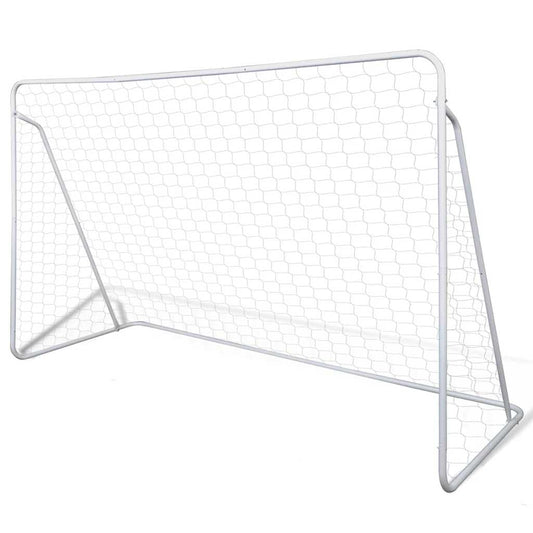 Futbolo vartų su tinklu rinkinys, 240x90x150cm, plienas