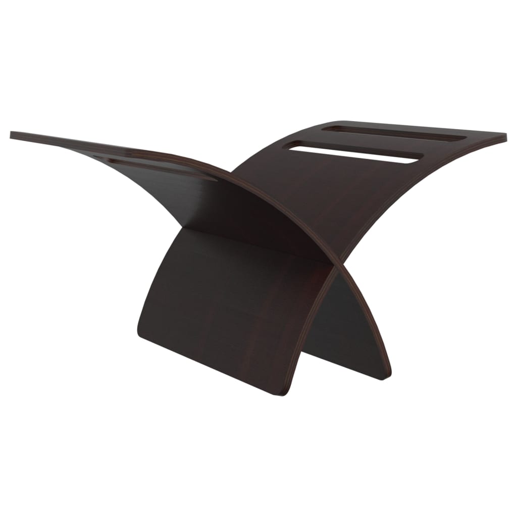 Medinis žurnalų laikiklis, rudas, pastatomas ant žemės