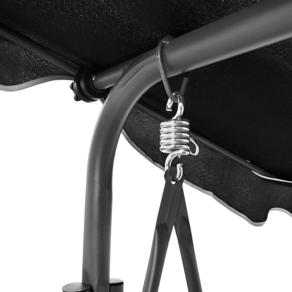 Sodo sūpynės-suoliukas su stogeliu, juodos spalvos