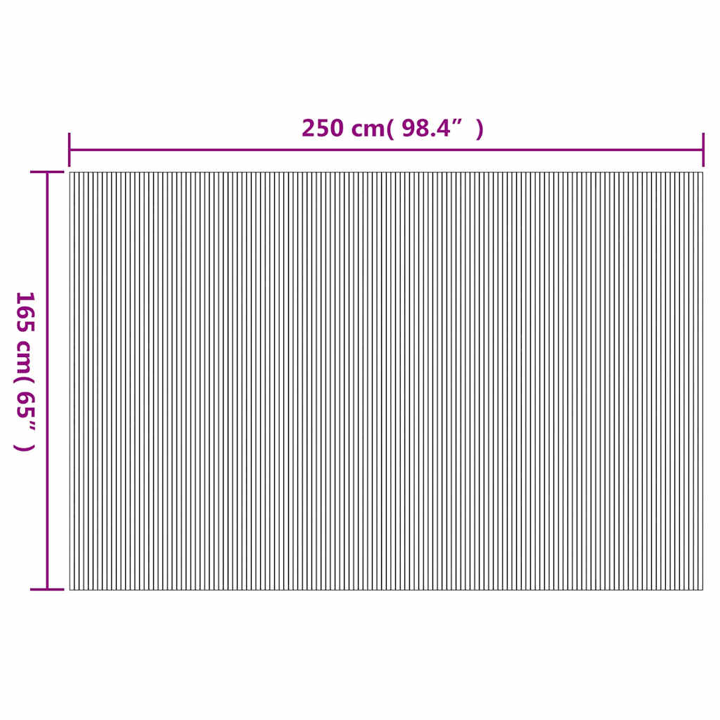 Kambario pertvara iš bambuko, tamsiai ruda, plotis 250 cm, aukštis 165 cm