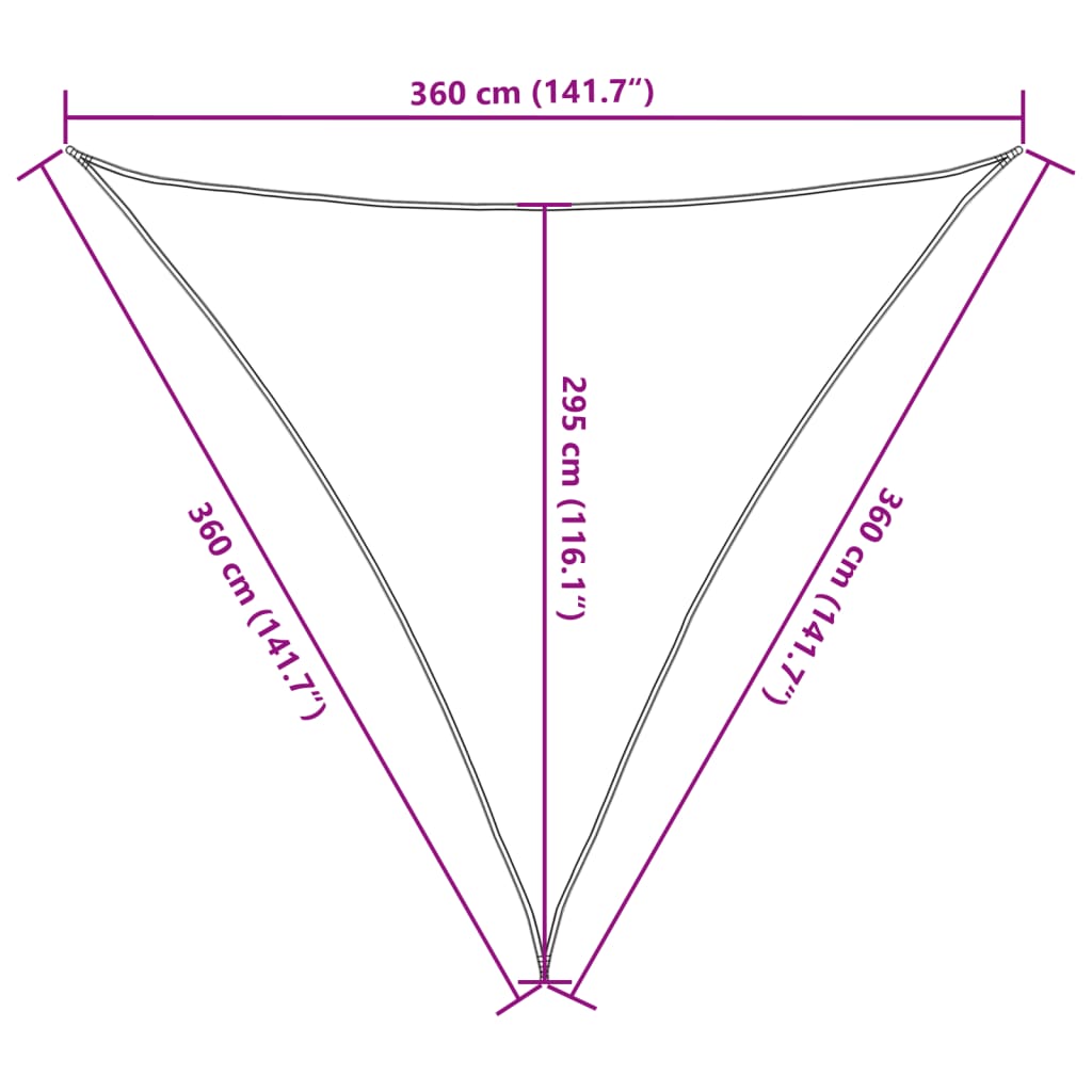 Tentas, HDPE, Trikampis, 3,6x3,6x3,6 m, Smėlio Spalvos
