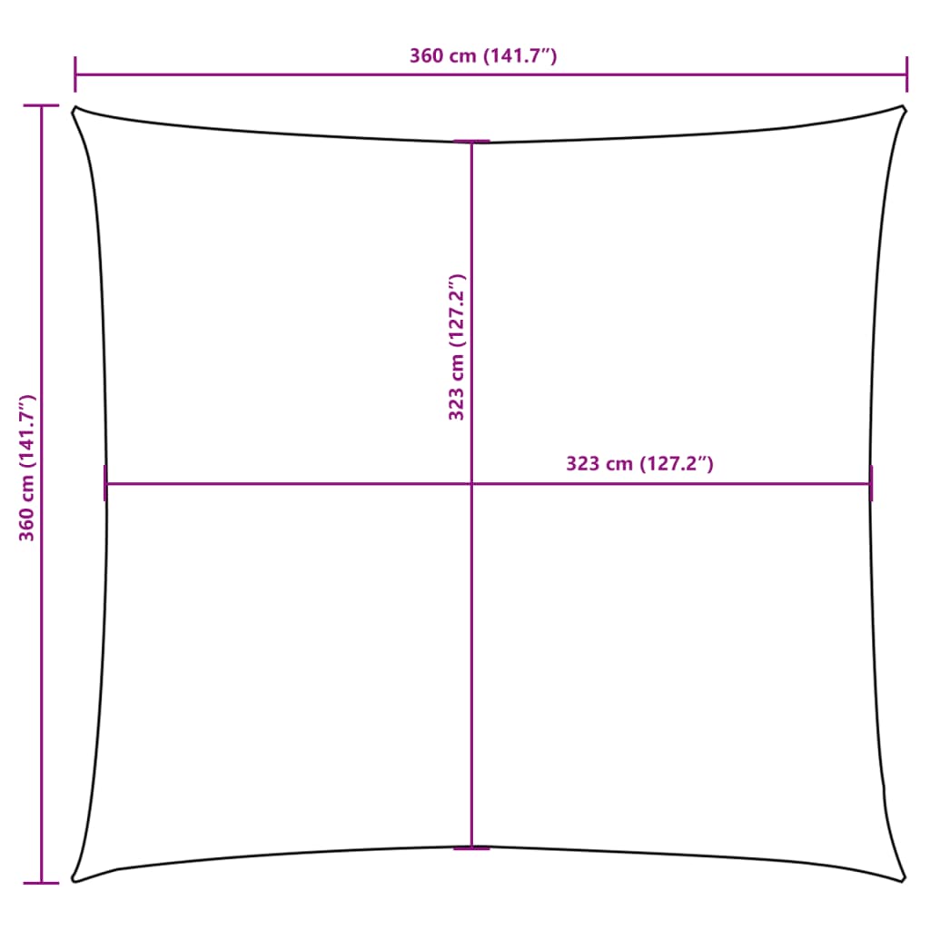 Tentas nuo saulės, oksfordo aud., kvadratas, 3,6x3,6m, smėlio