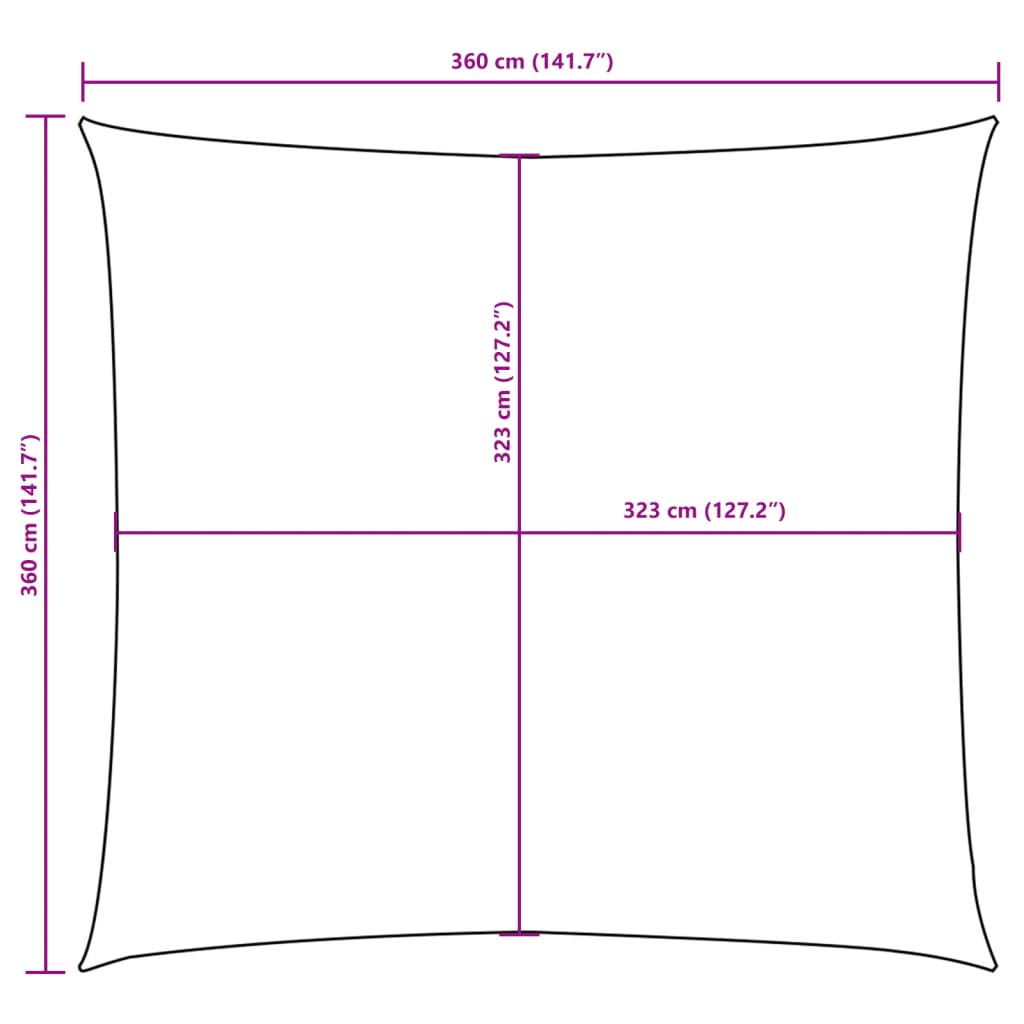 Tentas nuo saulės, oksfordo audinys, kvadr., 3,6x3,6m, terakot.