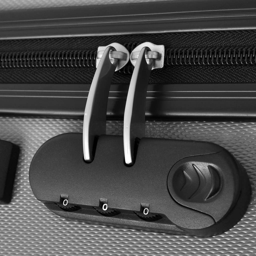 Lagaminų rinkinys, sidabrinis, 45,5/55/66cm, kieto korpuso