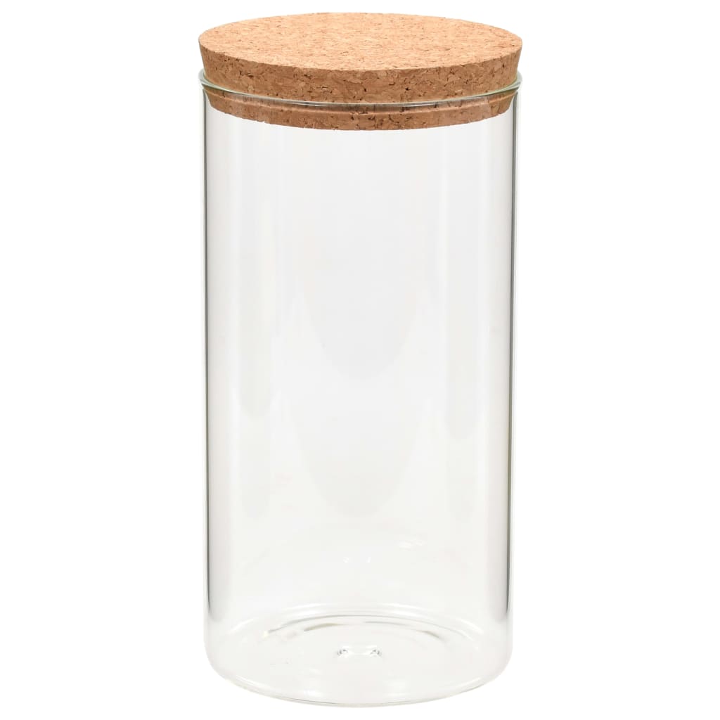 Stikliniai indai su kamštiniais dangteliais, 6vnt., 1100ml