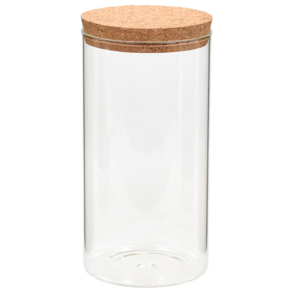 Stikliniai indai su kamštiniais dangteliais, 6vnt., 1400ml