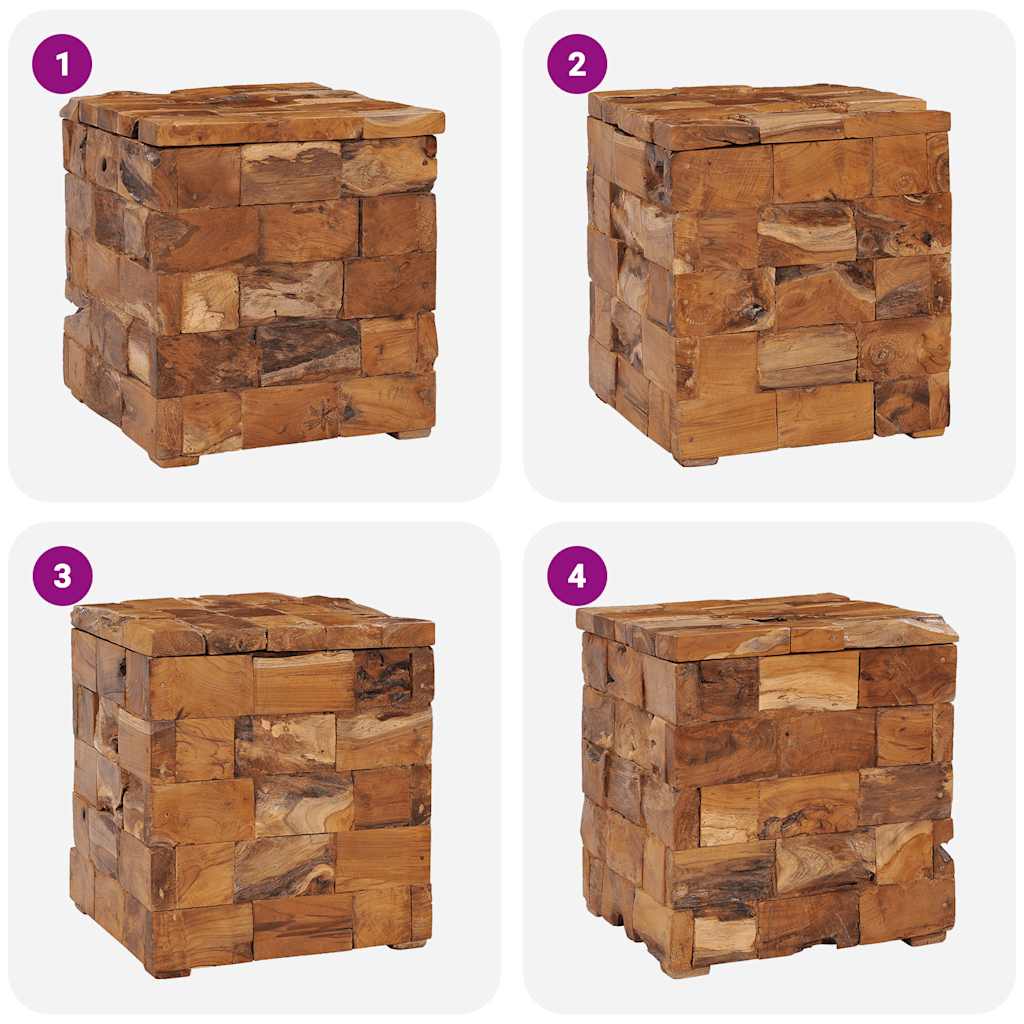 Taburetė-daiktadėžė, tikmedžio medienos masyvas