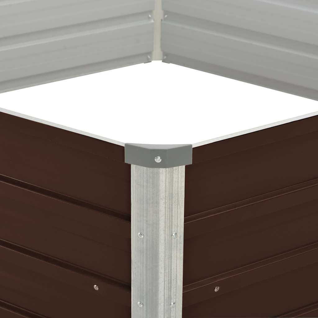 Pakeltas sodo lovelis, rudas, 129x129x45cm, galvan. plienas