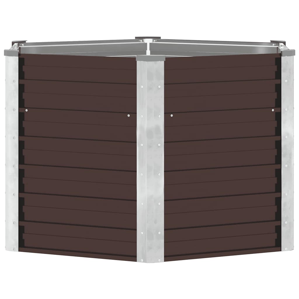 Sodo lovelis, rudas,129x129x77cm, galvanizuotas plienas/aukštas